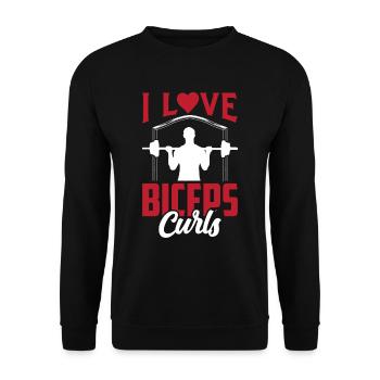 I love biceps curls sayings muscles biceps - Unisex Sweatshirt - black - Front - Alina (178cm) & Michal (187cm)