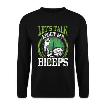 Parlons de mon entraînement de boucles musculaires biceps - Sweat-shirt Unisexe - noir - Devant - Alina (178cm) & Michal (187cm)