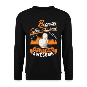Parce que les poulets Silkie sont géniaux - Sweat-shirt Unisexe - noir - Devant - Alina (178cm) & Michal (187cm)