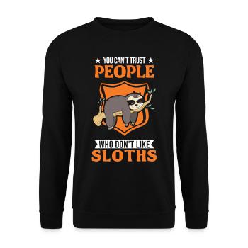 Sloth Lover - Unisex Sweatshirt - black - Front - Alina (178cm) & Michal (187cm)