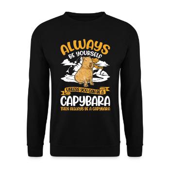 Sois toujours toi-même Capybara Wasserschwein Capibara - Sweat-shirt Unisexe - noir - Devant - Alina (178cm) & Michal (187cm)