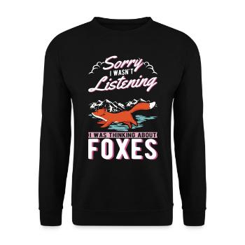 Fuchs Geschenk Rotfuchs - Unisex Pullover - Schwarz - Vorne - Alina (178cm) & Michal (187cm)