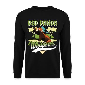 Red Panda Whisperer Cat Bear - Unisex Sweatshirt - black - Front - Alina (178cm) & Michal (187cm)