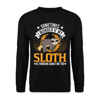Sloth lover - Unisex Sweatshirt - black - Front - Alina (178cm) & Michal (187cm)