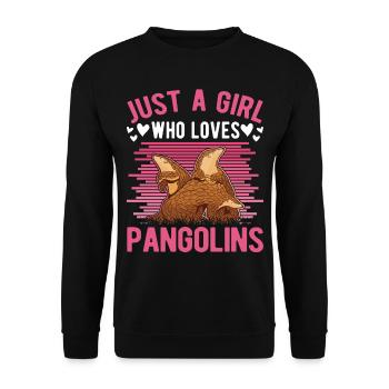 Pangolin Girl Pangolin - Unisex Sweatshirt - black - Front - Alina (178cm) & Michal (187cm)