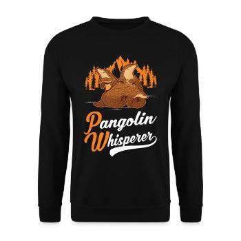 Pangolin Flüsterer Schuppentier - Unisex Pullover - Schwarz - Vorne - Alina (178cm) & Michal (187cm)