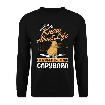 Capybara Wasserschwein Capibara - Unisex Sweatshirt - black - Front - Alina (178cm) & Michal (187cm)