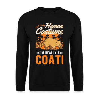 Coati Costume Humain Halloween Coati Proboscis - Sweat-shirt Unisexe - noir - Devant - Alina (178cm) & Michal (187cm)