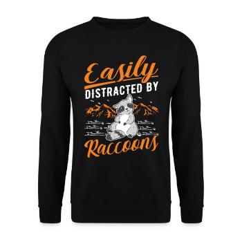 Easily distracted by Raccoons Raccoons Raccoon - Unisex Sweatshirt - black - Front - Alina (178cm) & Michal (187cm)
