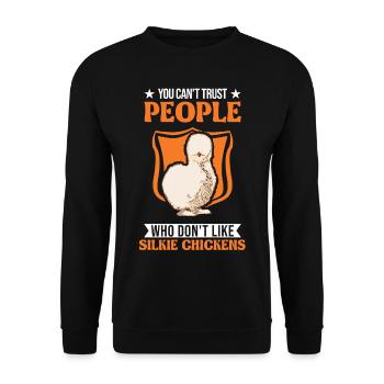 Silk Chicken Cadeau Silkie Chicken Silkie Chicken - Sweat-shirt Unisexe - noir - Devant - Alina (178cm) & Michal (187cm)