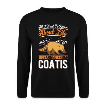 Coati Cadeau Proboscis Coati - Sweat-shirt Unisexe - noir - Devant - Alina (178cm) & Michal (187cm)