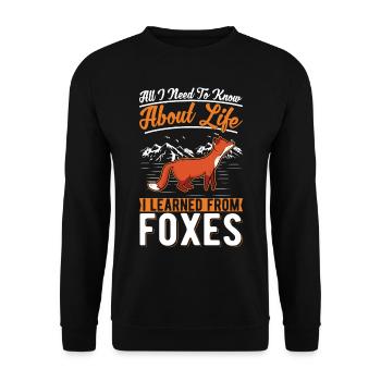 Fox Gift Red Fox - Unisex Sweatshirt - black - Front - Alina (178cm) & Michal (187cm)