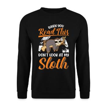 Sloth Gift Sloth - Unisex Sweatshirt - black - Front - Alina (178cm) & Michal (187cm)