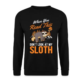 Sloth Gift Sloth - Unisex Sweatshirt - black - Front - Alina (178cm) & Michal (187cm)