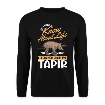 Tapir Lowland Tapir Tapirdae Tapir - Unisex Sweatshirt - black - Front - Alina (178cm) & Michal (187cm)