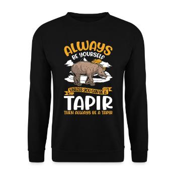 Always be yourself Tapir Lowland Tapir - Unisex Sweatshirt - black - Front - Alina (178cm) & Michal (187cm)