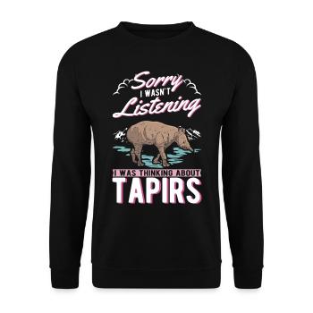 Tapir Geschenk Flachlandtapir Tapirdae Tapir - Unisex Pullover - Schwarz - Vorne - Alina (178cm) & Michal (187cm)