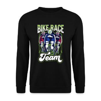 Cycling Race Team Race Cyclist Bicycle - Unisex Sweatshirt - black - Front - Alina (178cm) & Michal (187cm)