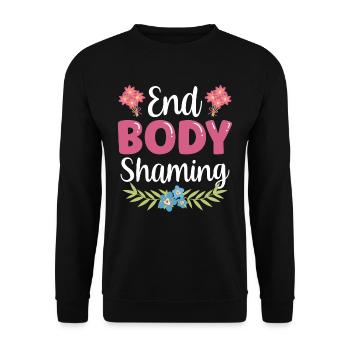 Body Shaming Stop Annoying Stop Body Shaming - Unisex Sweatshirt - black - Front - Alina (178cm) & Michal (187cm)