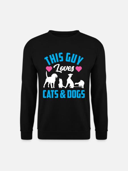 Dieser Typ Liebt Katzen Und Hunde Hund Katze - Unisex Pullover - Schwarz