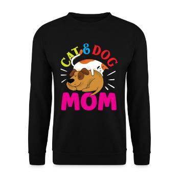 Cat And Dog Mom Girl Cat Lover Dogs - Unisex Sweatshirt - black - Front - Alina (178cm) & Michal (187cm)