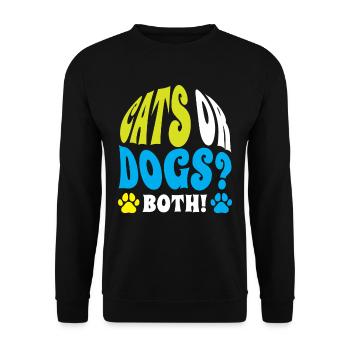 Cats or Dogs Both Lovers Cat Dog - Unisex Sweatshirt - black - Front - Alina (178cm) & Michal (187cm)