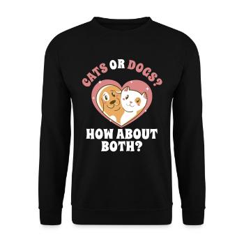 Cats or dogs, how about both cats - Unisex Sweatshirt - black - Front - Alina (178cm) & Michal (187cm)