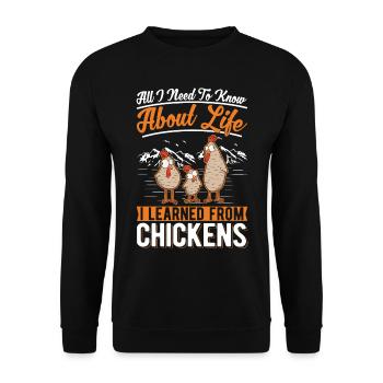 Chickens Farmer Chicken Gift Farmer - Unisex Sweatshirt - black - Front - Alina (178cm) & Michal (187cm)