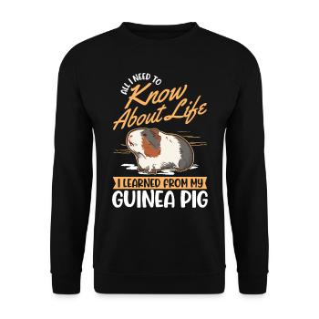 Guinea Pig Gift Guinea Pig Guinea Pig - Unisex Sweatshirt - black - Front - Alina (178cm) & Michal (187cm)