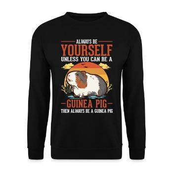 Cochon d’Inde Cadeau Cochon d’Inde - Sweat-shirt Unisexe - noir - Devant - Alina (178cm) & Michal (187cm)