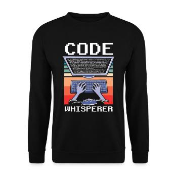Code Flüsterer Programmierer Coding Coder - Unisex Pullover - Schwarz - Vorne - Alina (178cm) & Michal (187cm)