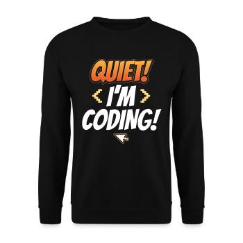 Silent I Programming Coding Coder Programming - Unisex Sweatshirt - black - Front - Alina (178cm) & Michal (187cm)