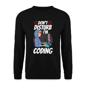 Don't bother: I program Coding Coder - Unisex Sweatshirt - black - Front - Alina (178cm) & Michal (187cm)