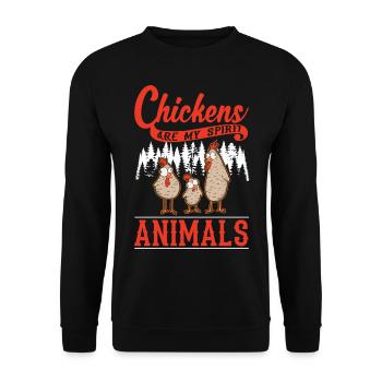 Hühner Spirit Animal Poulet Hühnchen - Sweat-shirt Unisexe - noir - Devant - Alina (178cm) & Michal (187cm)