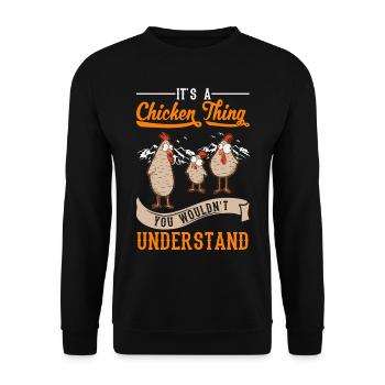 Chickens Ding Farmer Farmer Chicken - Unisex Sweatshirt - black - Front - Alina (178cm) & Michal (187cm)