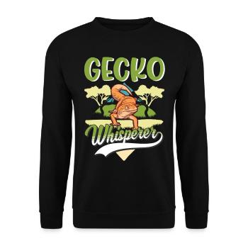 Gecko Whisperer Gecko Whisperer Leopard Gecko - Unisex Sweatshirt - black - Front - Alina (178cm) & Michal (187cm)