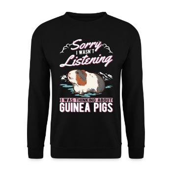 Guinea Pig Gift Guinea Pig - Unisex Sweatshirt - black - Front - Alina (178cm) & Michal (187cm)