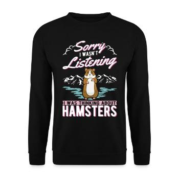 Hamster Hamster Wheel Golden Hamster Hamster - Unisex Sweatshirt - black - Front - Alina (178cm) & Michal (187cm)