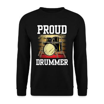 Proud Drummer Drums Drumming - Unisex Sweatshirt - black - Front - Alina (178cm) & Michal (187cm)