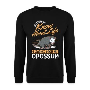 Opossum Cadeau Marsupial Opossum - Sweat-shirt Unisexe - noir - Devant - Alina (178cm) & Michal (187cm)