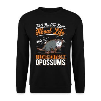 Opossum Possum Beutelratte - Unisex Pullover - Schwarz - Vorne - Alina (178cm) & Michal (187cm)