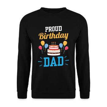 Stolzer Geburtstagspapa Papi Vater Geburtstag - Unisex Pullover - Schwarz - Vorne - Alina (178cm) & Michal (187cm)