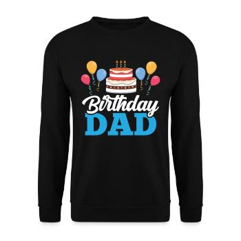 Birthday Daddy Party Daddy Dad - Unisex Sweatshirt - black - Front - Alina (178cm) & Michal (187cm)