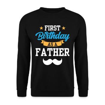Erster Geburtstag Als Vater Papi Papa Party - Unisex Pullover - Schwarz - Vorne - Alina (178cm) & Michal (187cm)
