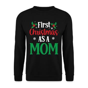 Das Erste Weihnachten Als Mutter Familie Schwanger - Unisex Pullover - Schwarz - Vorne - Alina (178cm) & Michal (187cm)