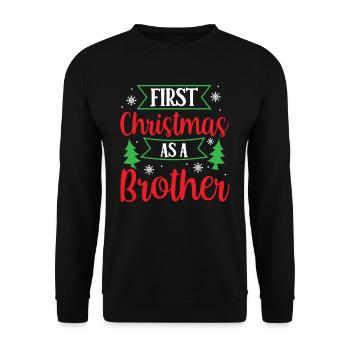 The first Christmas as a brother family pregnant - Unisex Sweatshirt - black - Front - Alina (178cm) & Michal (187cm)