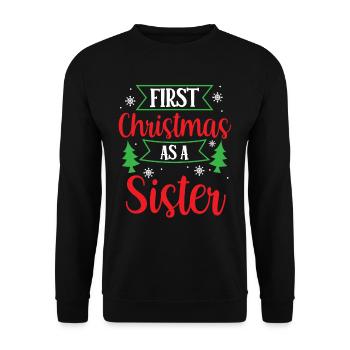 Premier Noël en tant que sœur de famille enceinte - Sweat-shirt Unisexe - noir - Devant - Alina (178cm) & Michal (187cm)