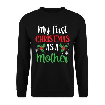 My first Christmas as a mother pregnant - Unisex Sweatshirt - black - Front - Alina (178cm) & Michal (187cm)