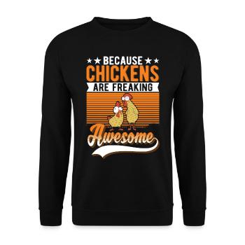 Chickens Farmer Chicken Gift Farmer - Unisex Sweatshirt - black - Front - Alina (178cm) & Michal (187cm)
