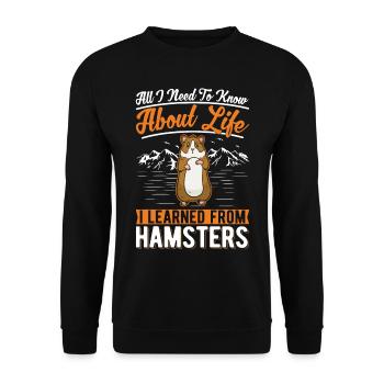 Hamster Cadeau Hamster Roue d’Or Hamster - Sweat-shirt Unisexe - noir - Devant - Alina (178cm) & Michal (187cm)
